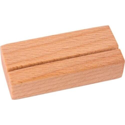 P82F Wooden Numbers Photo Display Stand Business Card Holder Name Memo Clips Office Desk Organizer Dinner Party