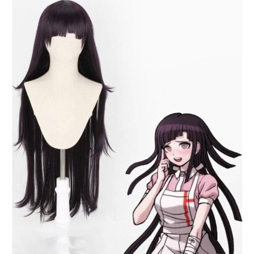 Anime Comic Danganronpa 2 Goodbye Despair Cosplay Wigs Mikan Tsumiki Cosplay Wig Heat Resistant Synthetic Wig Purple Long Hairs