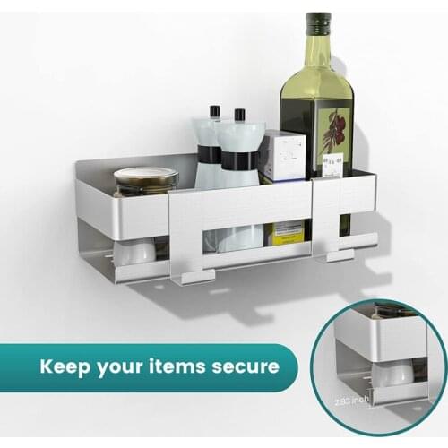 Shower Shelf Without Drilling Shower Basket Shower Shelf Stainless Steel Bathroom with Hook Is Removable