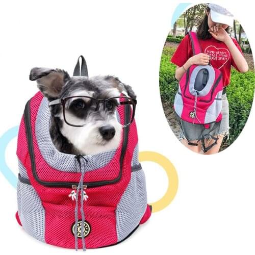 Portable Pet Carriers Carrying Mesh Breathable Backpack Dog Transport Bag Outdoor Travel Cat Carrying