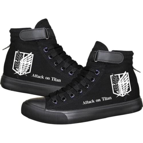 High-Q Unisex Anime Cos Attack on Titan Eren Jaeger Lovers Casual Canvas Shoes plimsolls