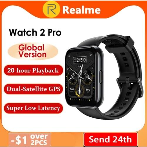 New realme Watch 2 pro Smartwatch 14-day Battery Life 1.75" Large Color Display GPS High-Precision Dual-Satellite 90 Sport Modes