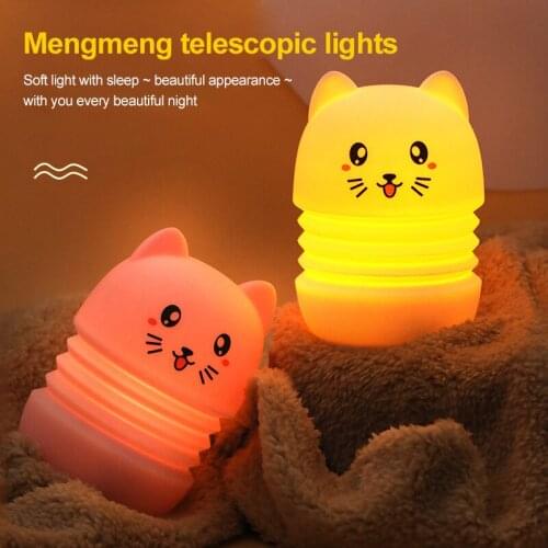 LED Night Lamp Telescopic Silicone Animal Light Colorful Child Gift Sleepping Creative Bedroom Atmosphere Desktop Decor Lamp