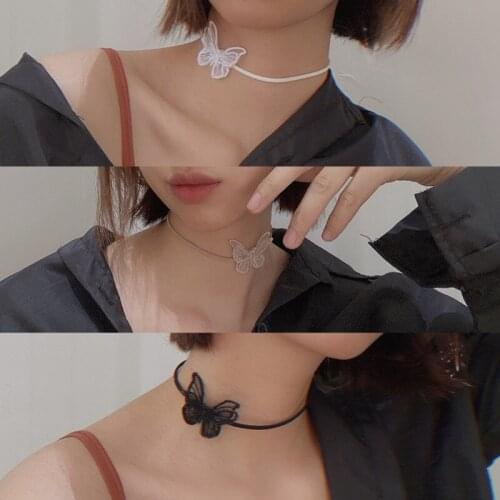 Three-dimensional Butterfly Necklace Niche Design Sense Choker Collar Female Neckband Net Red Super Fairy Clavicle Chain Cold