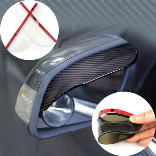 Thickened Carbon Fiber Texture Rearview Mirror Rain Cover for Car Rearview Mirror Rain Brow