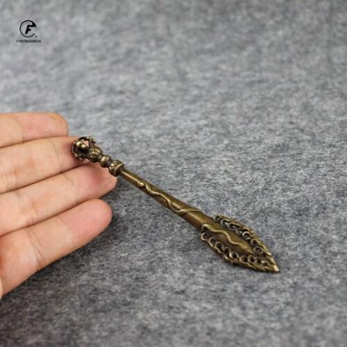 Vintage Pure copper Tibet multiplier Tea Knife Office Tea Ceremony Accessories Pattern Big Needles Cutter Puer Tea Pry Tools