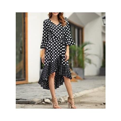 Летние платья в горошек Vrose Flosi China At AliExpress