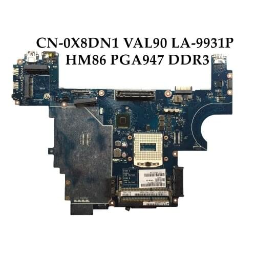 High quality CN-0X8DN1 FOR Dell Latitude E6440 Laptop Motherboard VALA0 LA-9931P HM87 PGA947 DDR3 100% Fully Tested