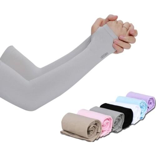 1 Pair Arm Sleeves Summer Sun UV Protection Ice Cool Cycling Running Fishing Climbing Driving Arm Cover Warmers For Men Women