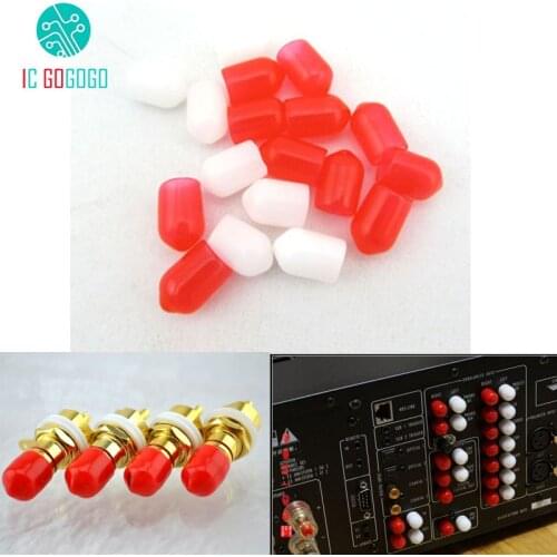 100pcs Protect Caps Hifi RCA Lotus Audio AV Signal Socket Anti-dust Protective Cap Hat anti-oxidation Rubber Cover Sets Jacket