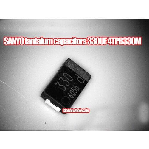30pcs SANYO tantalum capacitors 330UF 4TPB330M / notebook chip capacitors 330UF 6.3V / it can replace OE128 OE907