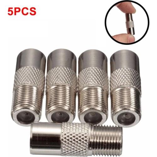 5PCS Aluminium Alloy F Type Socket To Coax RF IEC Aerial Plug Male Adapter Twist On Connector