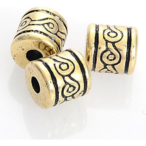 50Pcs New Arrival Vintage Inspired Ethnic Acrylic Antique Style Design Spacer Loose Beads For Diy Bracelet Jewelry Making