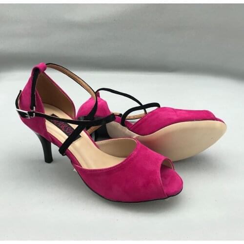 7.5cm heel Classical Flamenco Dance Shoes Argentina Tango Shoes pratice shoes wedding shoes MST6255RBSL Leather Hard Sole