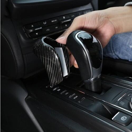For Maserati Levante Geberit Quattroporte Car styling 13-18 Real Carbon Fiber Car gear shift head cover Stickers Car Accessories