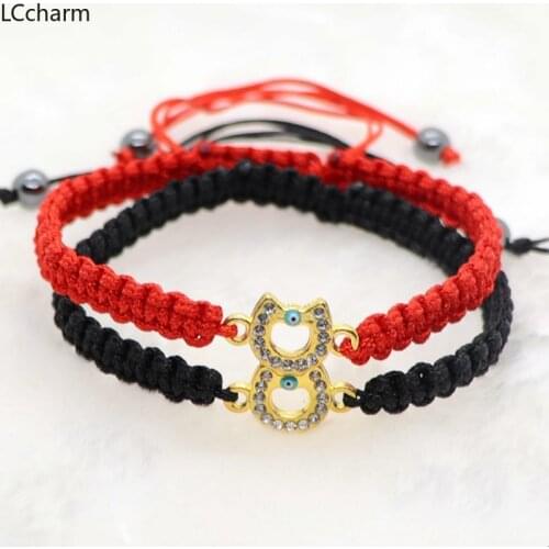 Cute Horseshoe Bracelets Lucky Red Rope String Handmade Bracelet for Women Men Jewelry Lover Couple