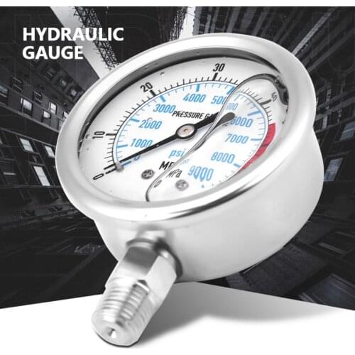 Vacuum Gauge Stainless Steel Dual Scale Compression Tester 60MPA/9000PSI Base Entry NPT1/4 Manometro Digital