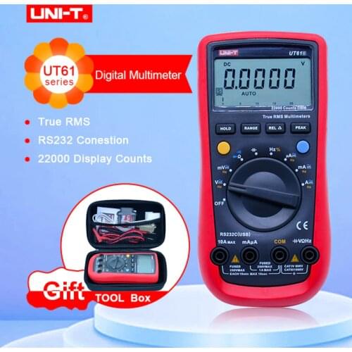 UNI-T UT61E Digital Multimeter True rms Auto Range UT61A/B/C/D AC DC Meter Data Hold Multimetre with EVA box