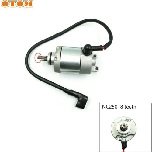 OTOM Motorcycle 8 Tooth Start Motor New Engine Ignition Starter Starting Dynamo For ZONGSHEN NC250 Motocross 4 Valves Parts Bike