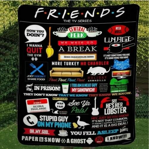 Anime Friends Oral Fleece Blanket Mat Bath Towel Nap Travel Home Sleep Bedroom Picnic Blanket Child Kids Gift