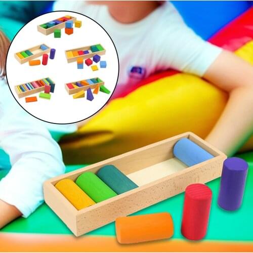 Geometry Shape Match Wood Block Stacking Building Color Recognition Preschool Educational Development Toys for Kids Gift