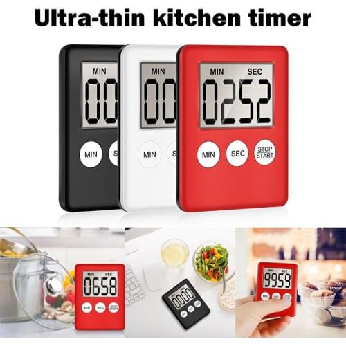 Kitchen Timer Super Thin LCD Digital Screen Cooking Count-Down Up Magnetic Clock Alarm Bar Accessories Sleeping Sport Work Tool