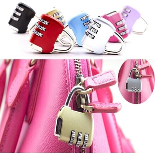 Mini Zinc Alloy Padlock Travel anti-theft Backpack Padlock Small Resettable 3-digit Combination School Bag Password Lock
