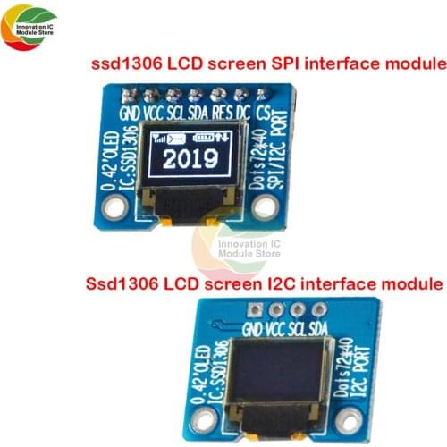 0.42 inch OLED Display Screen IIC/SPI Interface OLED Display Screen Module SSD1306 Driver IC 72x40 Resolution 3.3V Module