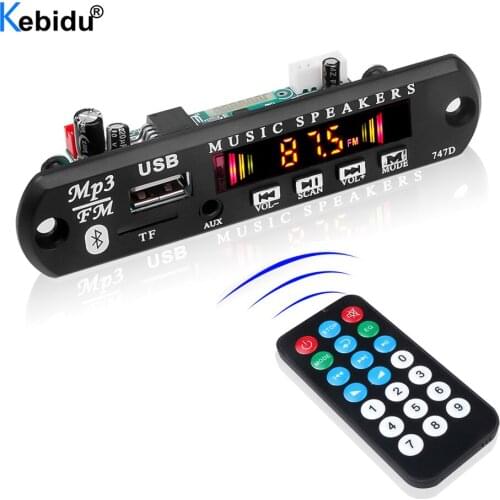 MP3 Player Bluetooth Receiver Module MP3 WMA Decoder Board Wireless 5.0 USB TF FM Radio 12V Music Audio Car Kit 2x3W Amplifier
