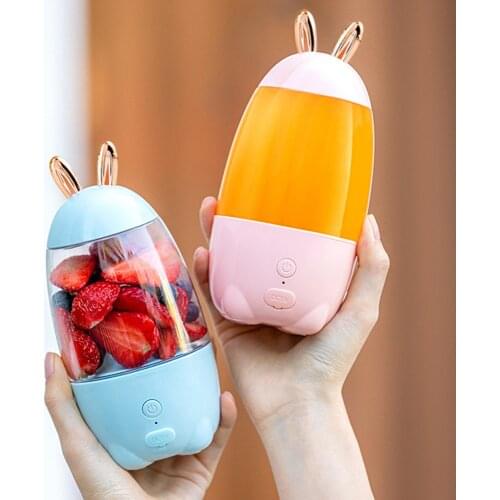 Cartoon Cordless Juicer Mini Fruit Juice Maker USB Rechargeable Smoothie Blender Handheld Kitchen Mixer Vegetable Blenders