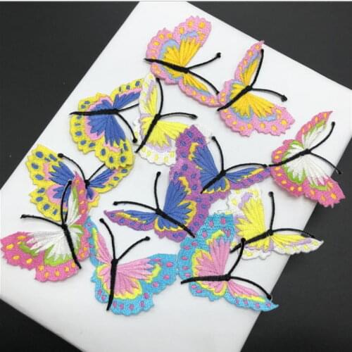 New arrival 20 pairs Butterflies Embroidered patches iron on Jeans coat tshirt bag dress decor repair Motif accessory diy