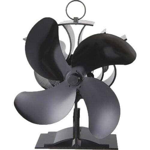 Premium Fireplace Thermodynamic Fan Alumina Fan Blade Ultra Quiet Warm Fireplace Fan Thermal Power Fan 4-Blade Stove Fan