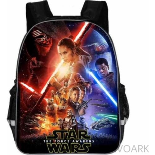 11-16 inch Star Wars Backpack Movie The Force Awakens Darth Vader Yoda Jedi School Bag Child Men Primary Bags Custom Made