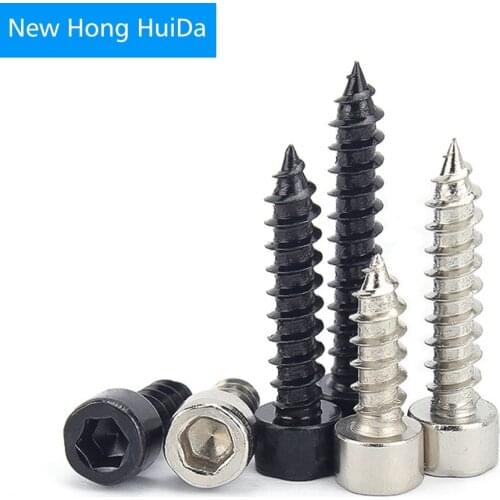 M2 M2.6 M3 M4 M5 Hex Socket Head Cap Self Tapping Screw Metric Thread Hexagon Bolt Black Grade 12.9