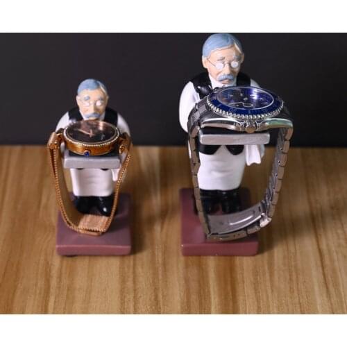 Old Butler Man Watch Stand Old Man Bracelet Ring Stand Creative Glasses Holder Watch Storage Table Jewelry Display Rack