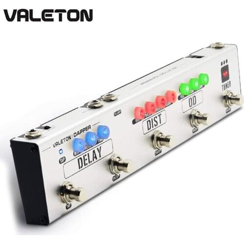 Valeton Multi Effects Strip Pedal De Gutaria Dapper Series 4 in 1 with Tuner,Overdrive,Distortion,Delay Pedal Effect VES-1