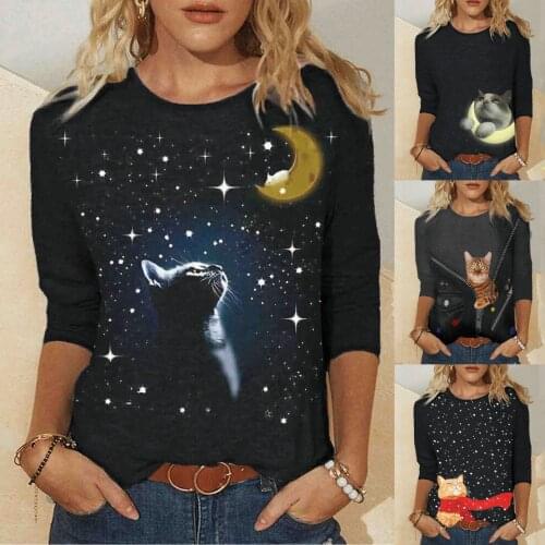 Plus Size Women Tops Long Sleeve Animal Printed O-neck Tops Tee T-shirt Blouse Comfy Daily Casual Tops Ropa Mujer Free Shipping