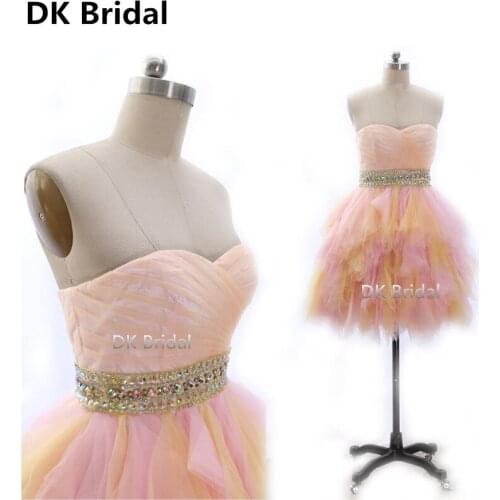 New Short Prom Dresses 2019 Ball Gown Sweetheart Sleeveless Cocktail Dress Beaded Pleat Party Dress Backless Vestido De Festa