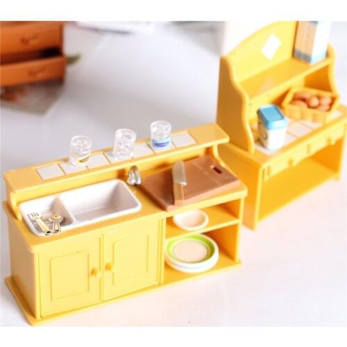 1/12 Dollhouse Miniature Plastic Kitchen Furniture Diy Dolls House Accessories