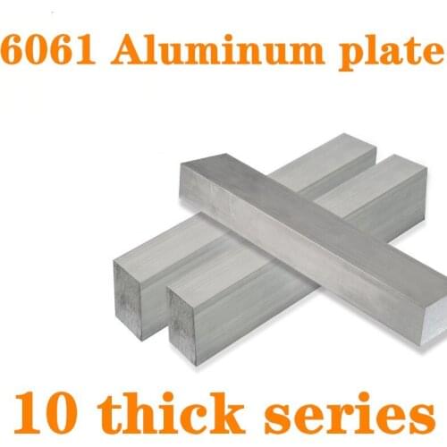 1pc 6061 Aluminum Flat Bar Plate Sheet 10mm Ｔhick Ｓeries Ｗith Wear Resistance For Machinery Parts