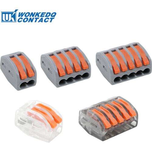 Wire Cable Connector Terminals 222 Push In Wire Compact plicing Connector Plastic Material PA66 Mini Fast Connectors 10PCS