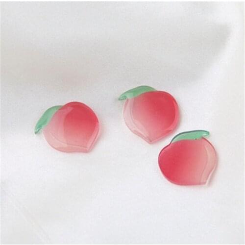 10pcs Fashion Women Cute Fruit Earrings Peach Sweet Pink Peach Earring for Women Girl Material Diy Jewelry Accessories
