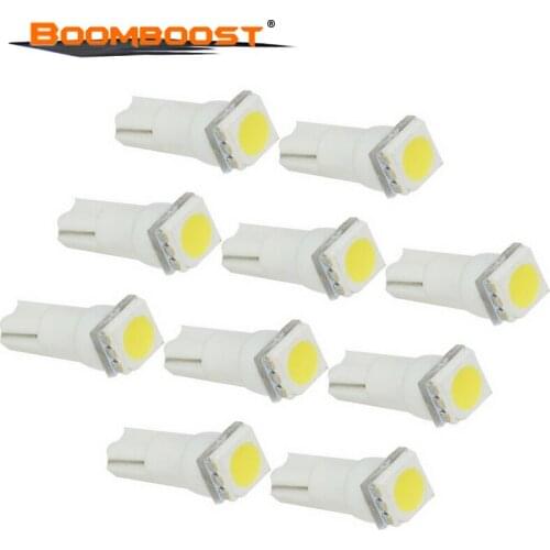 10 pcs Interior Bulbs Wedge Lamp T5 1 SMD 5050 led Car reading Light 12V 6000K
