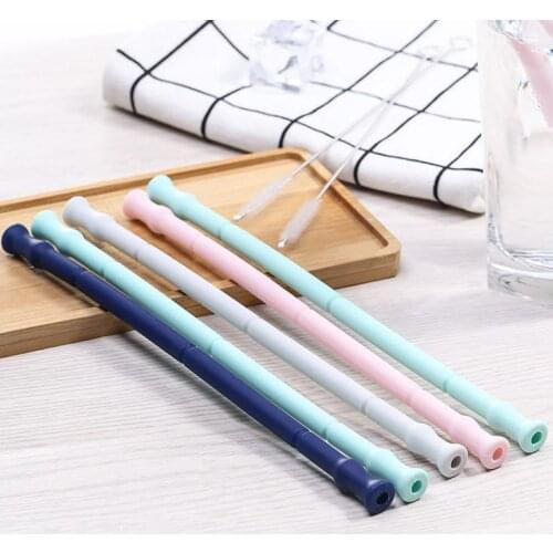 1000pcs Reusable Silicone Straws Food Grade Silicone Drinking Straw Party Drinkware Supplies BPA Free SN1738