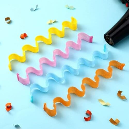 24pcs 50cm Magic Water Ripple Wave Hair Curlers with Hooks DIY No Heat Waveform Spiral Hairstyle Rollers Curling Tools