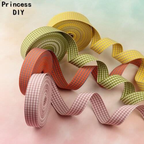 5M 10mm 25mm 40mm Layering Fabric Riband Buffalo Check Ribbon Plaid Print Tape Trim DIY Hair Bow Tie Collar Hand Craft Material