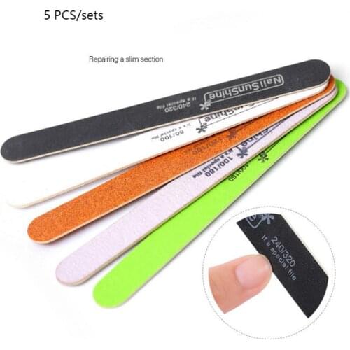 5 PCS/sets Ultra-thin Professional Nail File Grits Sanding Polishing Buffer Strips Pedicure Manicure Nail Art Tools