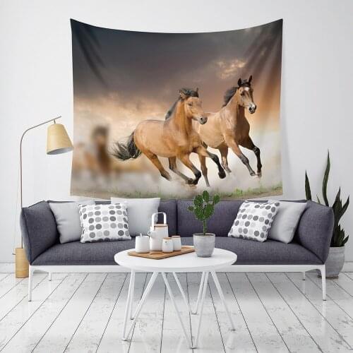 130cmx150/200cmx150cm Bohemian Tapestry Wall Hanging for Bedroom Yoga Mat Cloth Print Tapestry Vintage Animal Horse