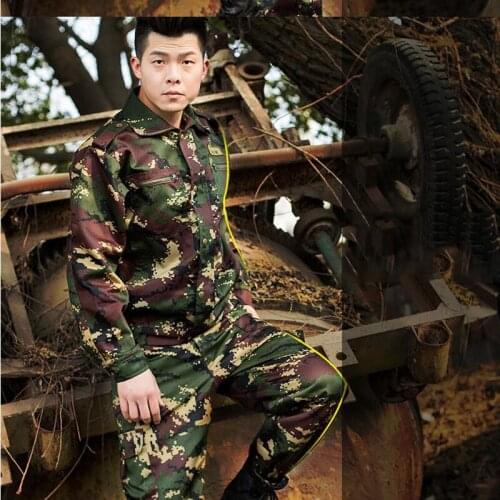 Hot 2019 Outdoor Military Camping Hiking tactical Camouflage Suit Combat Uniform Men General Digital Trainning Exercise Sets