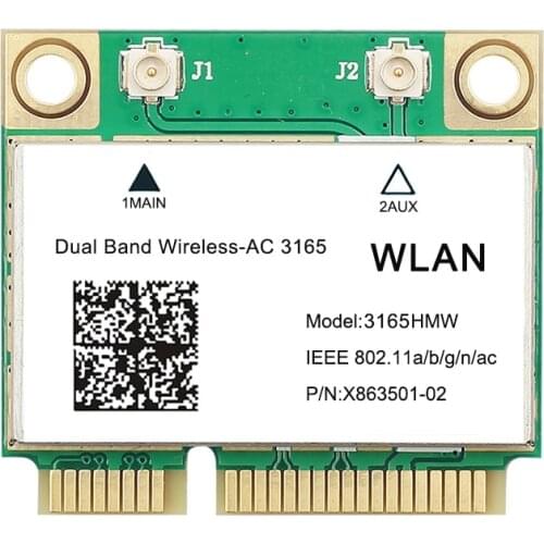 HOT-for 3165HMW AC 600M 5G Dual Frequency Built-in Wireless Network Card Mini PCIE Bluetooth 4.0 Adapter